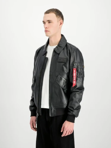 Alpha Industries kurtka skórzana CWU-45/P Leather kurtka lotnicza 266106a